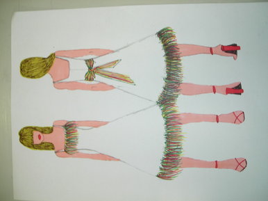 Mexican inspired feather dress