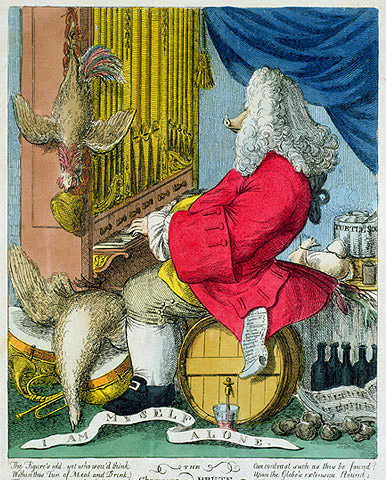 'The Charming Brute' caricature of Handel who was noted for his appetite, by Joseph Goupy c.1754