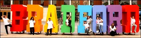 Portrait of a Nation team spell out Bradford
