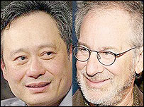 استيون اسپيلبرگ (راست) و انگ لی