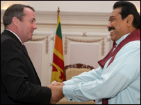 Liam Fox meets President Mahinda Rajapaksa