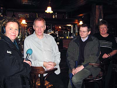 From left to right: Caroline Nolan, Tom Neill, William Roulston and Gwen, the owner of Grace Neill's pub.