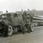 Lorry and trailer. This was taken before I worked with it. Bringing in the timber to the sawmill