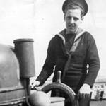 Mr. Ivor W. Chappell at the wheel - Antwerp 1945