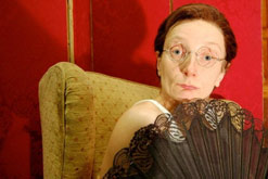 Amanda Lawrence as Charles Hawtrey. Photograph courtesy of Sadie Lee.