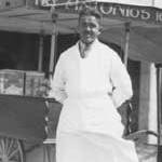 Alberto selling his ice cream on Burnham beach in 1939/1940.
