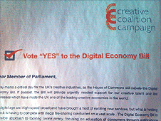 Newspaper advert re Digital Economy Bill