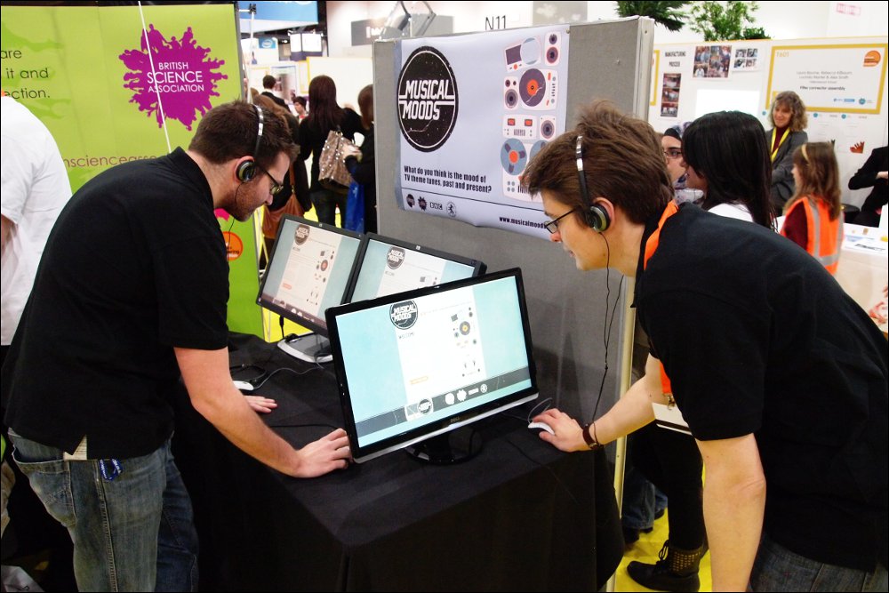R&D Staff set up the Musical Moods experiment at the Big Bang Fair