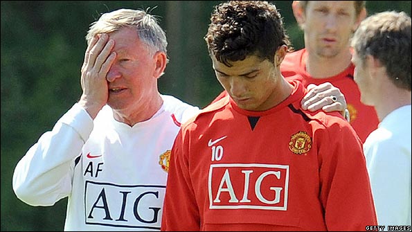 Man Utd boss Sir Alex Ferguson and Cristiano Ronaldo