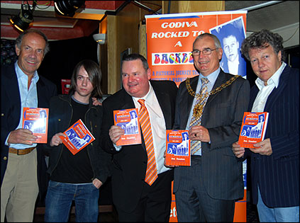 Pete Chambers with guests at his book launch