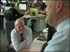Peter Hargreaves and Steve Lansdown in their new office