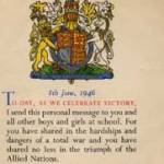 End of war school certificate.