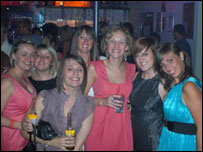 Melissa Evans on a night out with friends