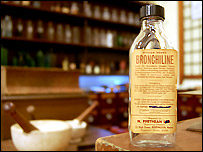 Bronchiline bottle in the Ruddington Village Museum
