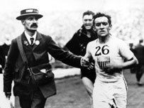 Johnny Hayes in the 1908 Olympic Marathon