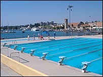 Swimming pool at the Nautical Club of Rhodes