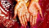 Brides decorated hands
