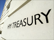 Sign outside the Treasury building