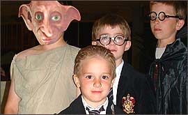 Pic: Dobby and some Harry Potters.