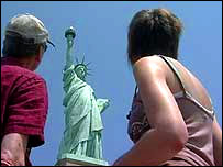 Heidi King with her dad in New York