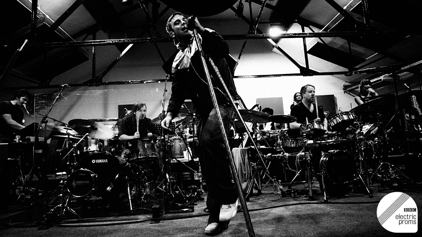 Robbie Williams performs at BBC Electric Proms 2009