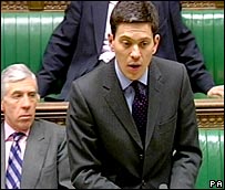 Foreign Secretary David Miliband in the Commons