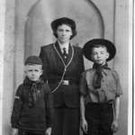 Canadian War Guests. Doing their bit for Canadaian scouts. Diana Devereux and her sons, Tony and Nigel 1940-1944.
