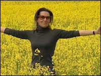 Countess Sondes in a field