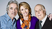 Sally (Jane Asher) moves in with Tom (Roger Lloyd Pack, left) and Roy (Clive Swift)