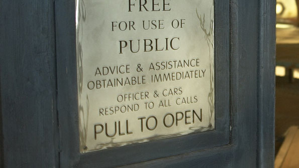 Plaque on Outside of TARDIS Door: 