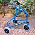 Penny's shiny new blue tri-walker