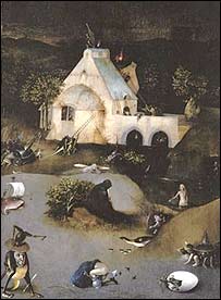 تابلوی نقاشی "آنتونيوس مقدس در وسوسه و فريب" از هيرونيموس بوش