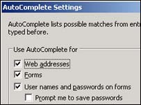 ऑटो कंप्लीट व्यवस्था, माइक्रोसॉफ़्ट