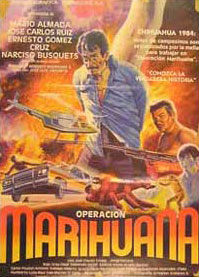 A poster from the film "operacion Marihuana" from 1985