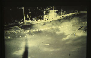 Ship on the Normandy coast