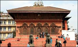 The Shiva-Parbati Temple in Kathmandu's Durbar Square