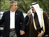 سعودی بادشاہ عبداللہ اور امریکی صدر بش 
