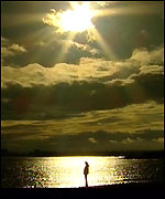 Kelly on beach at Newbiggin