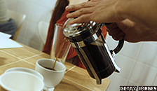 pouring coffee