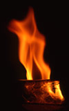 Burning flame