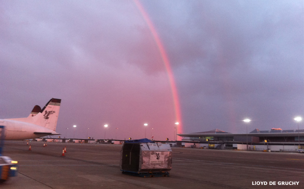 Lloyd de Gruchy sent this photo of a rainbow at Jersey Airport