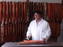 Lance Forman cutting Salmon