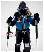 Marine Craig Hunter on the Antarctic ice