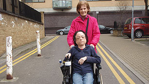 Liz Carr and her mum
