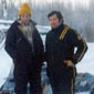 100 degrees below zero. Peter (left) braves the Canadian winter