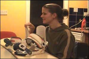 Amy and her beloved snowboard