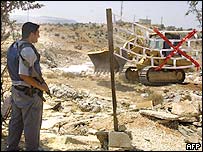 غرب اردن میں دیوار کی تعمیر