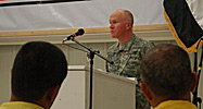 American soldier talking to detainees
