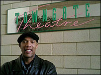 Performance poet Adisa at the Towngate