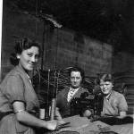 War work at Aylesford Paper Mill making paper shell cases. Doris on the far right with colleagues.